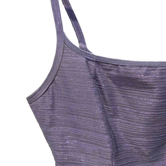 Papillon Blanc purple shimmer tank with built in bra - Picture 4 of 7
